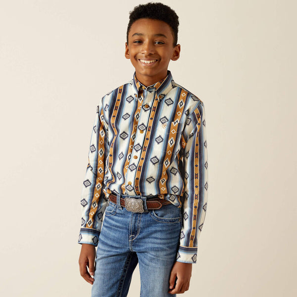 Boy's Ariat Shilo Long Sleeve-Blue