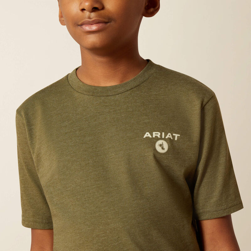 Boy's Ariat Roped Diamond T-shirt-Military Heather