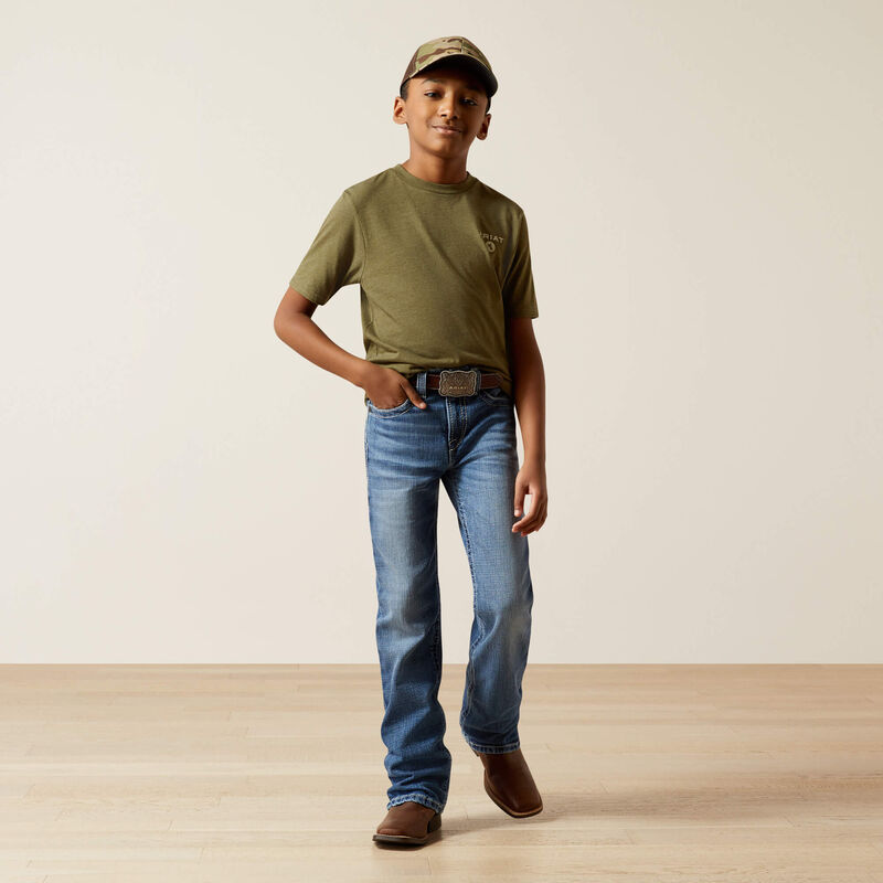Boy's Ariat Roped Diamond T-shirt-Military Heather