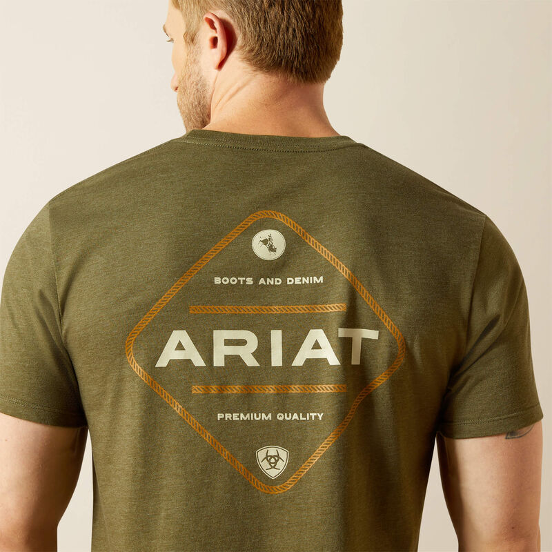 Men's Ariat Roped Diamond T-shirt-Military Heather