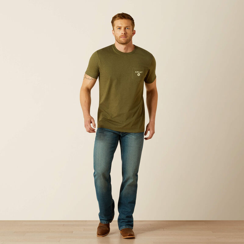 Men's Ariat Roped Diamond T-shirt-Military Heather