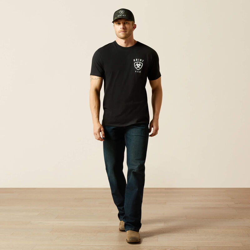 Men's Ariat Faded Bull T-shirt-Black