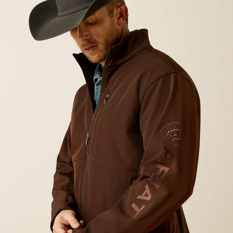Ariat® Men's Logo Softshell Jacket-Brown