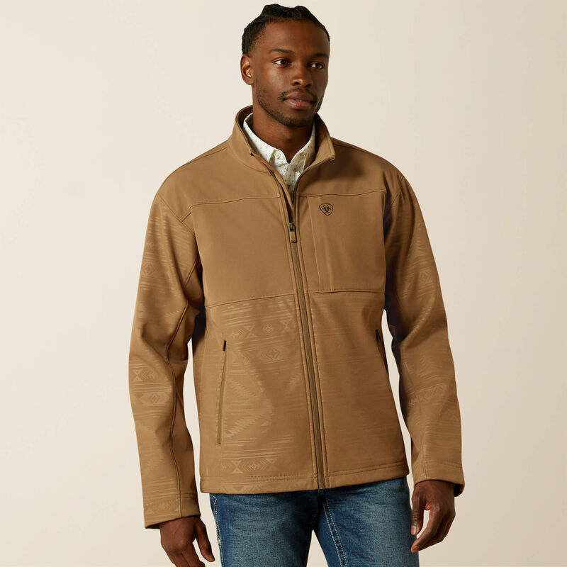 Ariat® Men's Vernon Softshell Jacket-Khaki Southwest - CWesternwear