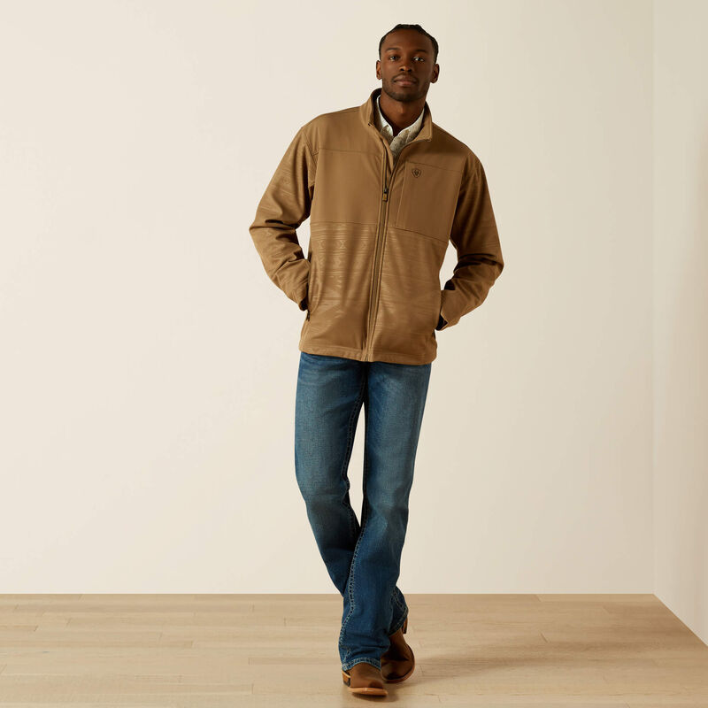 Ariat® Men's Vernon Softshell Jacket-Khaki Southwest - CWesternwear