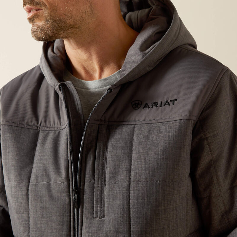 Men's Ariat Crius Hooded Insulated Jacket-Grey Heather