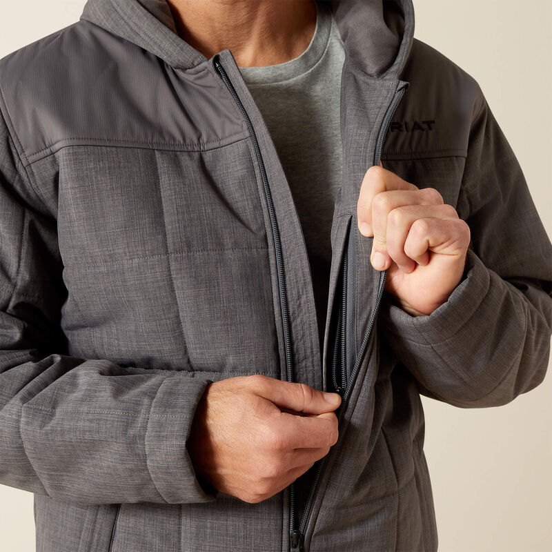 Men's Ariat Crius Hooded Insulated Jacket-Grey Heather