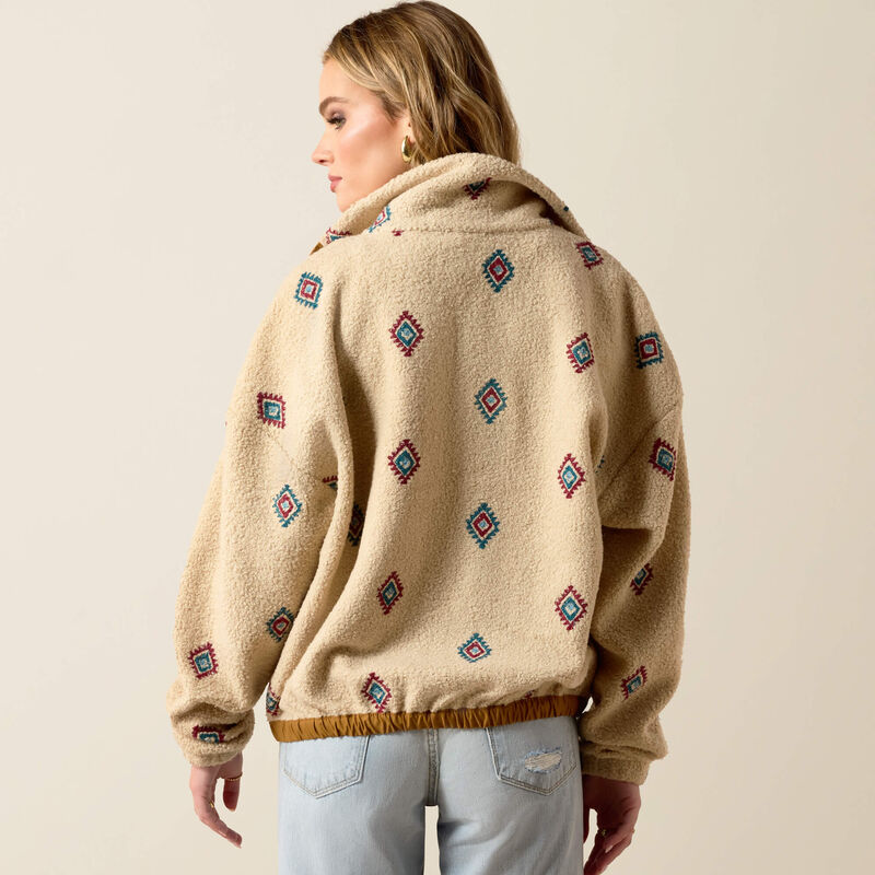 Women's Ariat Sherpa Blocked Jacket-Southwest Embroidered Motif
