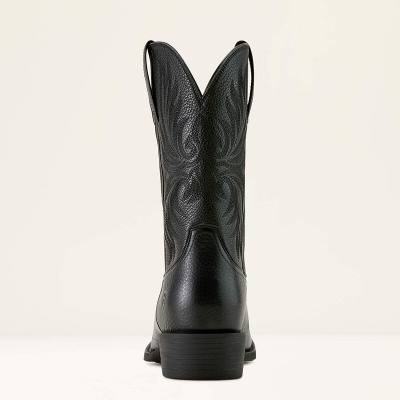 Men's Ariat Sport Cutter Toe Cowboy Boot-Black Deertan