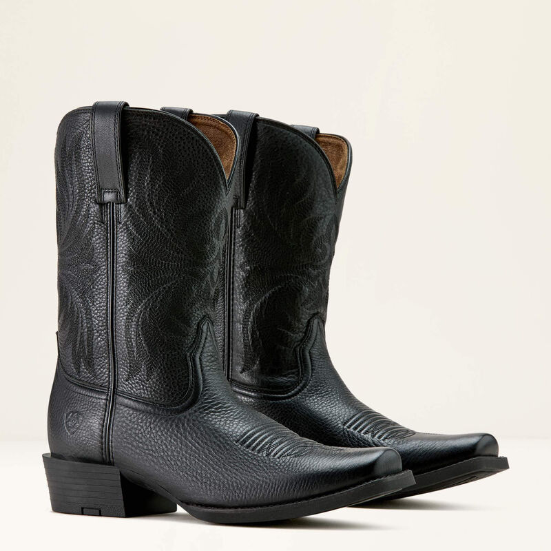 Men's Ariat Sport Cutter Toe Cowboy Boot-Black Deertan