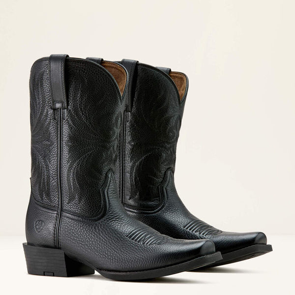Men's Ariat Sport Cutter Toe Cowboy Boot-Black Deertan