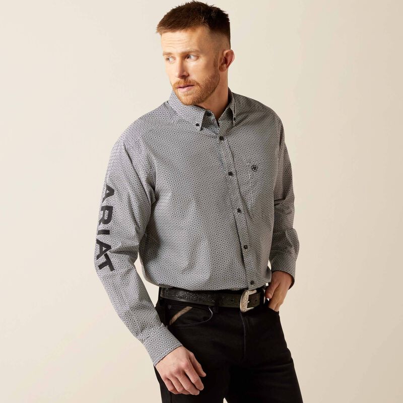 Men's Ariat Team Pablo Classic Fit Shirt-White/Black