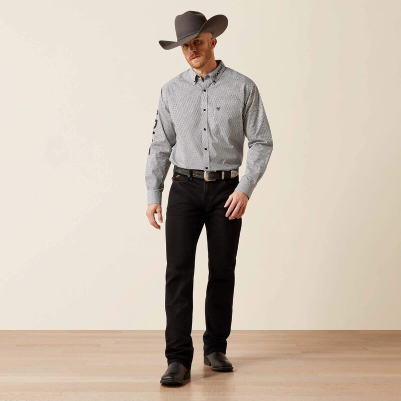 Men's Ariat Team Pablo Classic Fit Shirt-White/Black