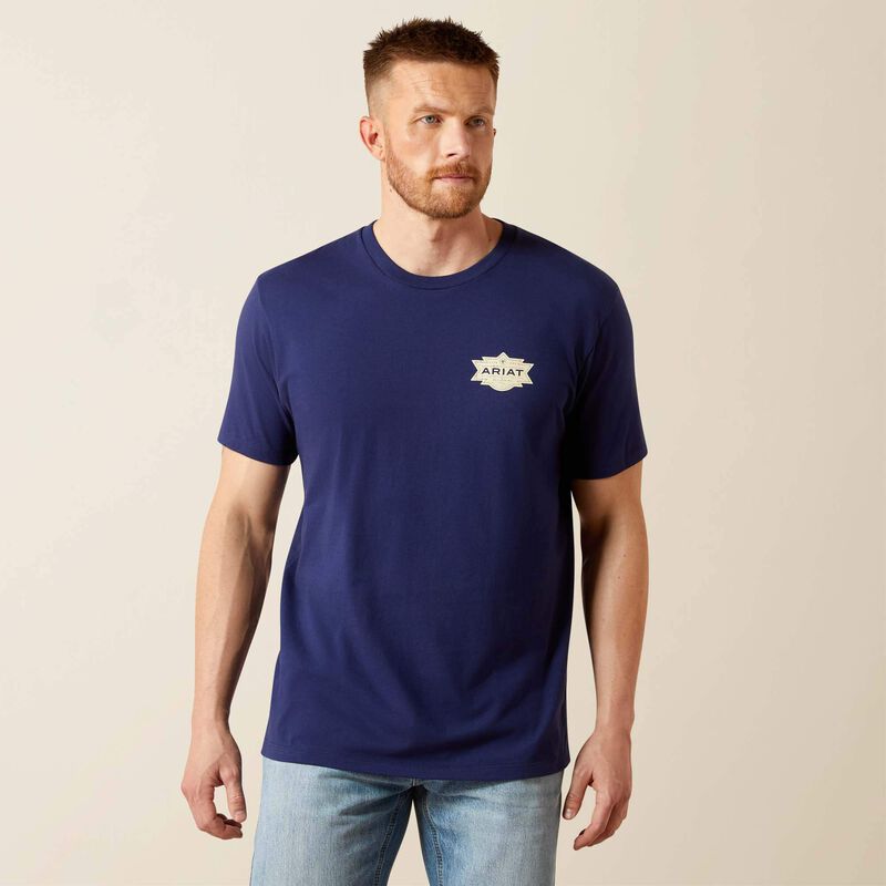 Men's Ariat Mesa Motif Lockup T-Shirt-Medieval Blue