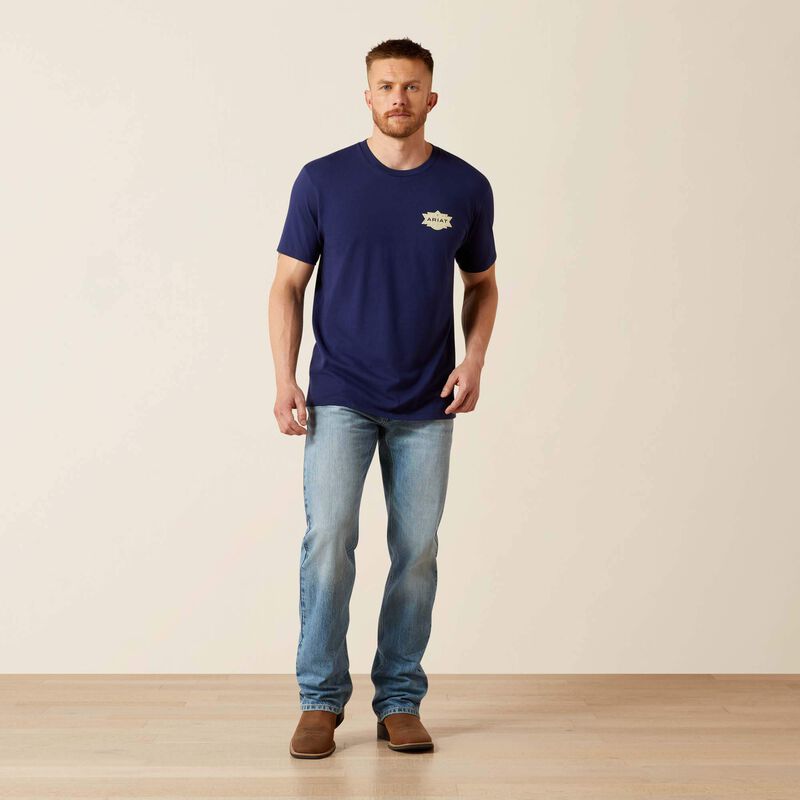 Men's Ariat Mesa Motif Lockup T-Shirt-Medieval Blue