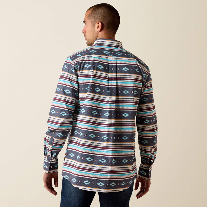 Men's Ariat Pluto Fitted Classic Fit Shirt-Maui Blue Stripe - CWesternwear