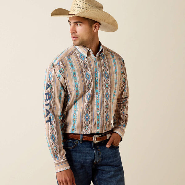Men's Ariat Team Westlee Classic Fit Shirt-South West Khaki Print