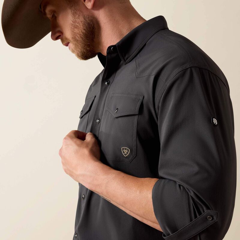 Ariat Men's Western VentTEK PBR Snap Shirt-Phantom