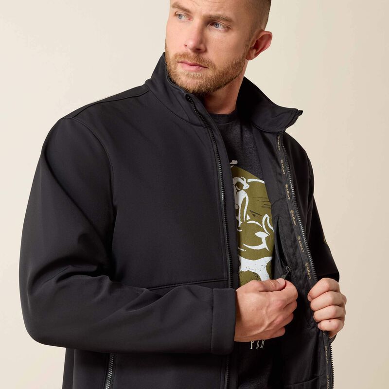 Ariat® Men's Logo Softshell PBR Jacket - Black