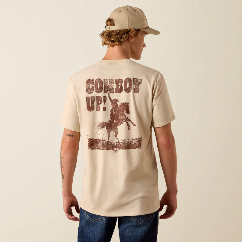 Men's Ariat Desert Cowboy Up Classic Fit T-Shirt-Natural