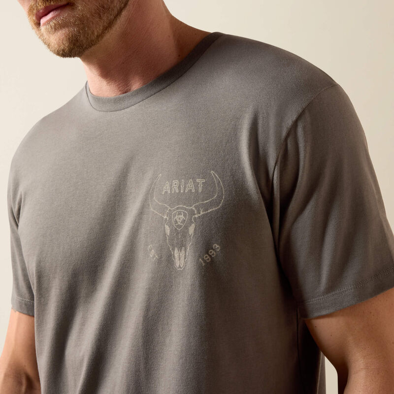 Men's Ariat Desert Badge Tradition Classic Fit T-Shirt-Smoked Pearl