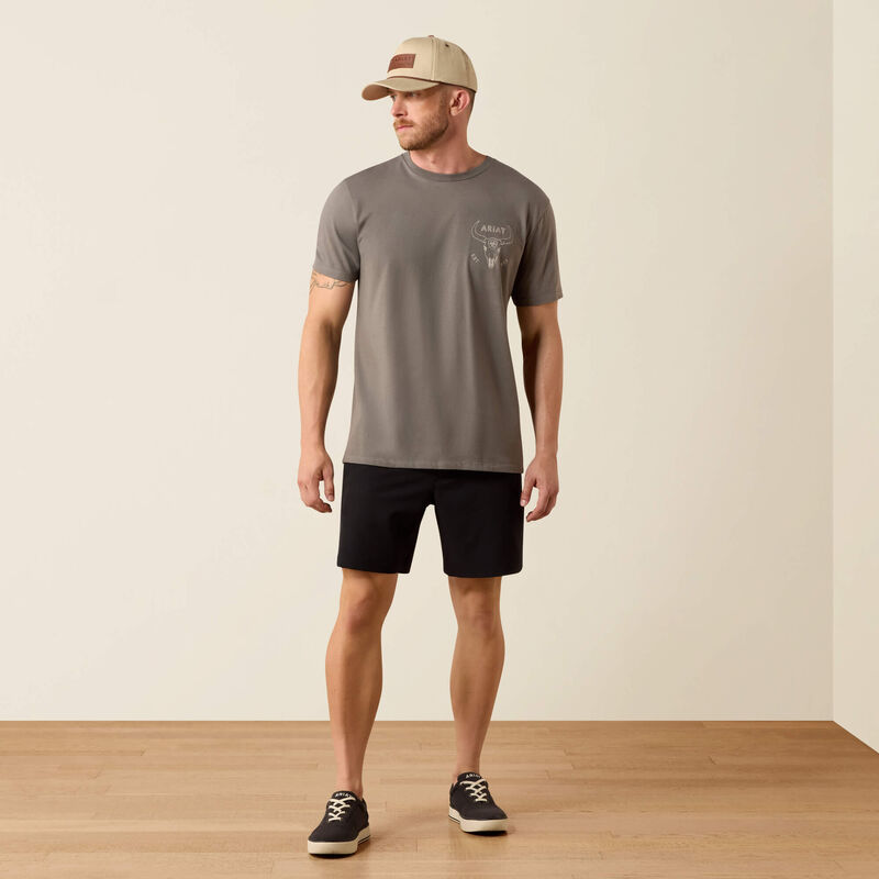 Men's Ariat Desert Badge Tradition Classic Fit T-Shirt-Smoked Pearl