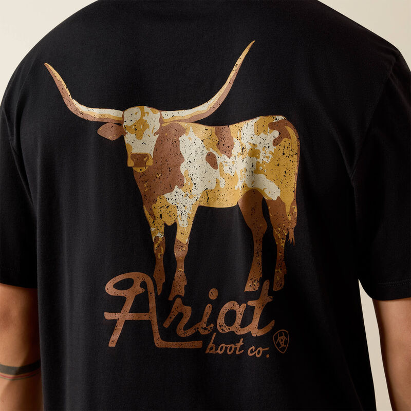 Men's Ariat Cowmooflage Classic Fit T-Shirt-Black - CWesternwear