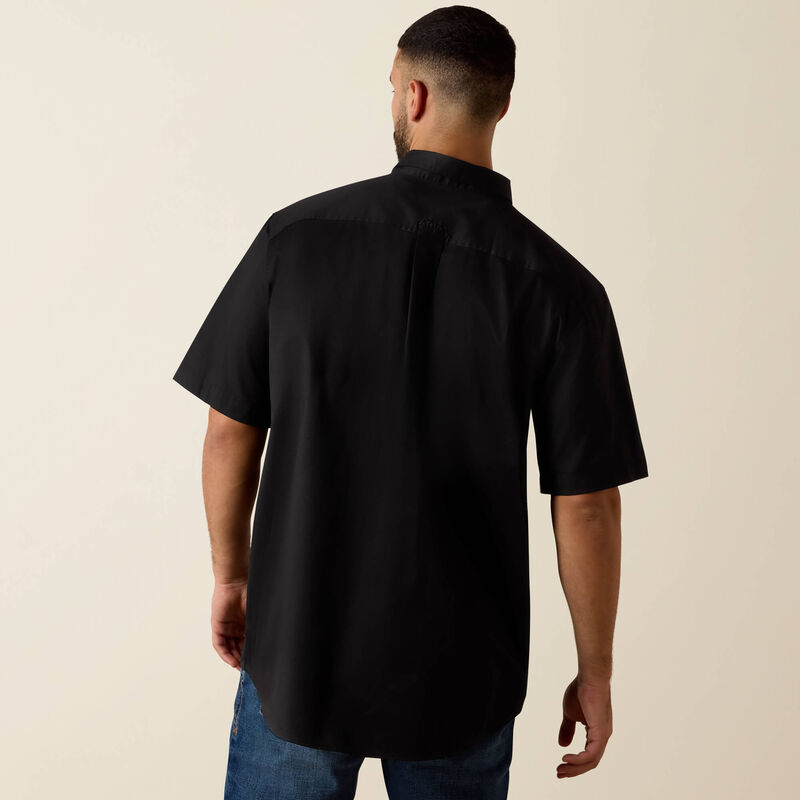 Men's Ariat Lightweight Twill Classic Fit Short Sleeve Shirt-Black