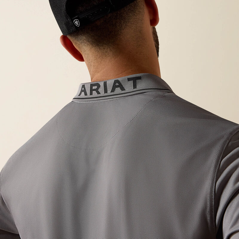 Men's Ariat Logo Fitted Polo-Sky Rocket