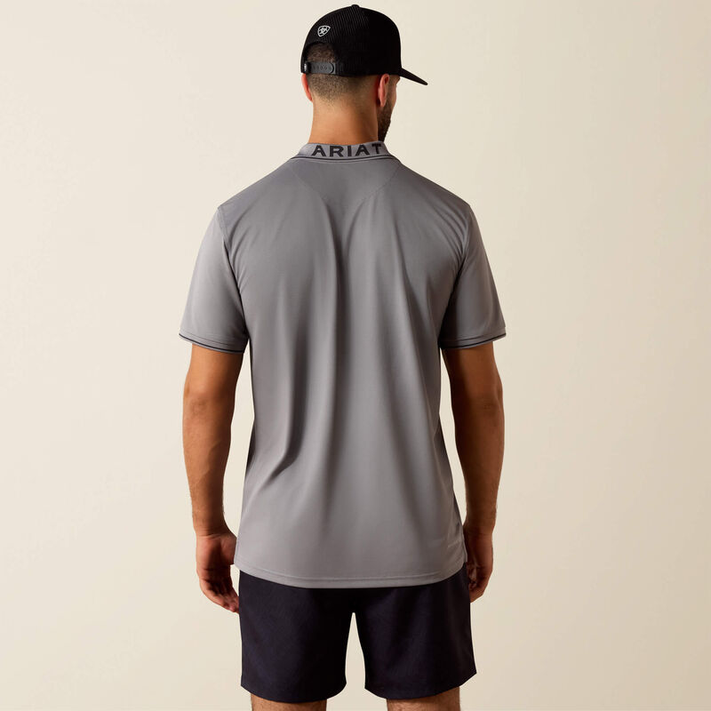 Men's Ariat Logo Fitted Polo-Sky Rocket