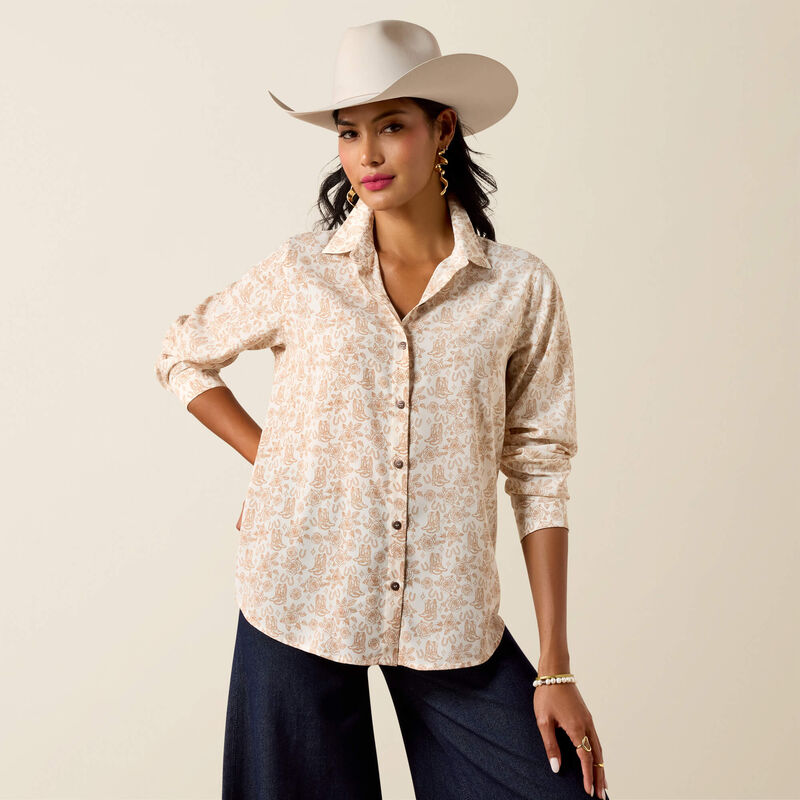 Women's Ariat Homestyle Shirt-Boots 'N' roses