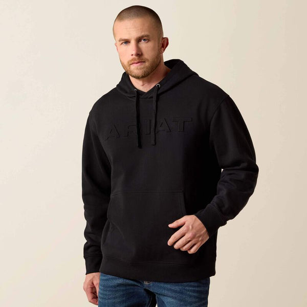 Ariat Men's Embossed Logo Hoodie-Black