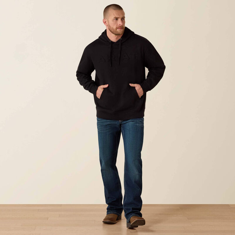 Ariat Men's Embossed Logo Hoodie-Black