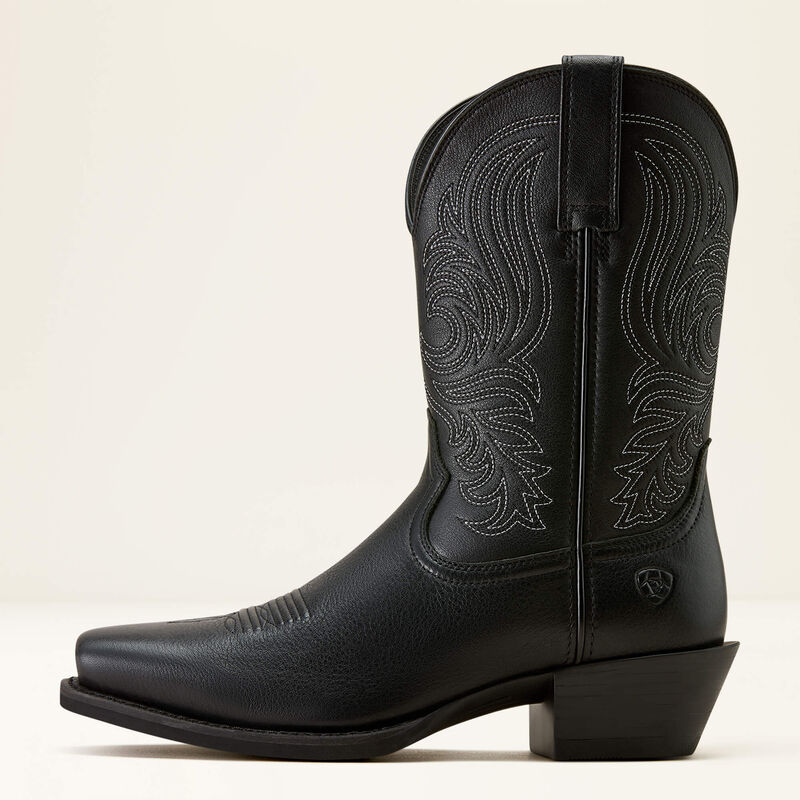 Men's Ariat Sport Lawman Square Toe Cowboy Boot-Black Deertan