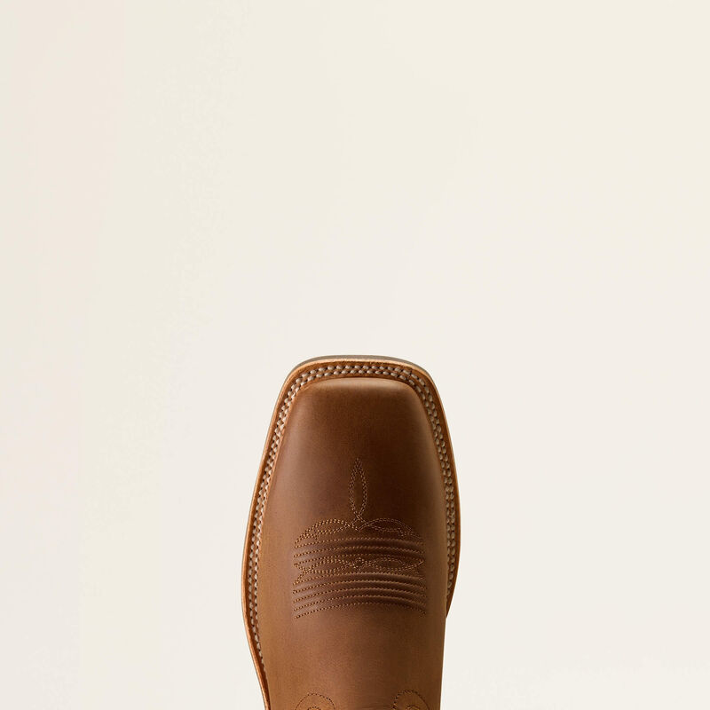 Men's Ariat Highland Toughstock Wide Square Toe Cowboy Boot-Distressed Brown/Tack Room Brown