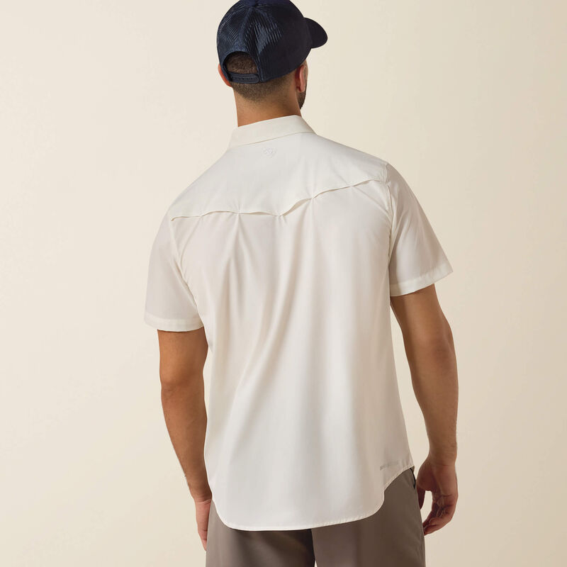 Men's Ariat Frontierflex VentTek Western Fitted Short Sleeve Shirt-White