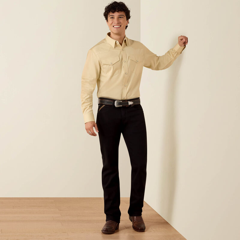 Men's Ariat Solid Twill Fitted Shirt-Off White