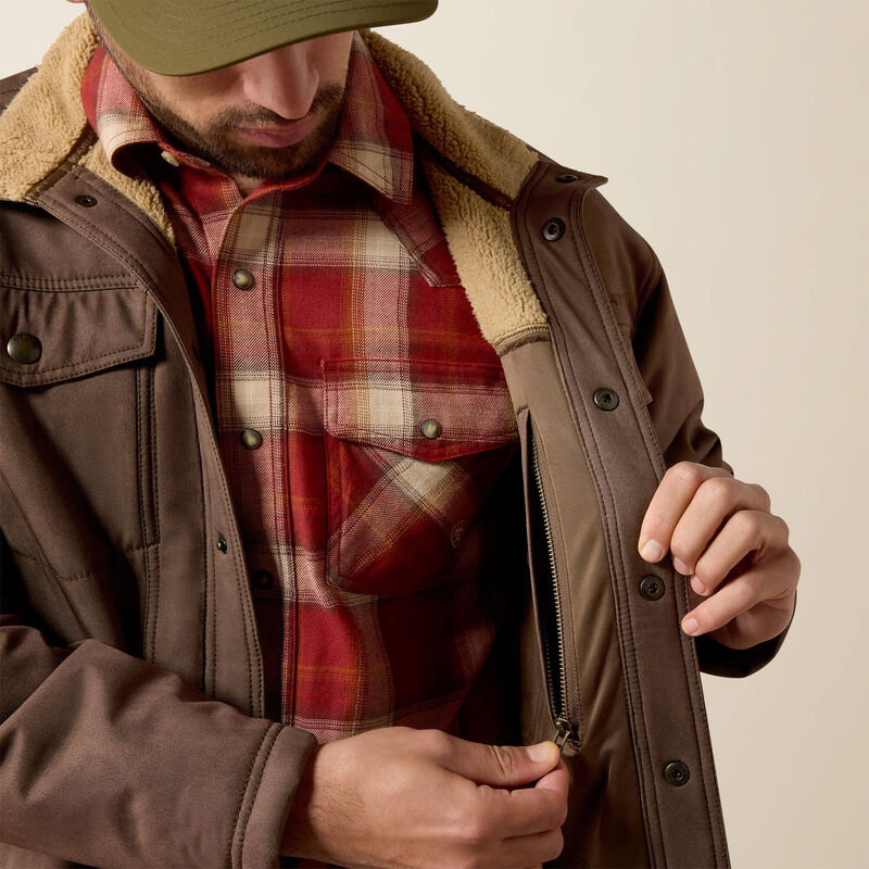 Ariat® Men's Vernon Sherpa 2.0 Jacket-Wren Faux Leather Print