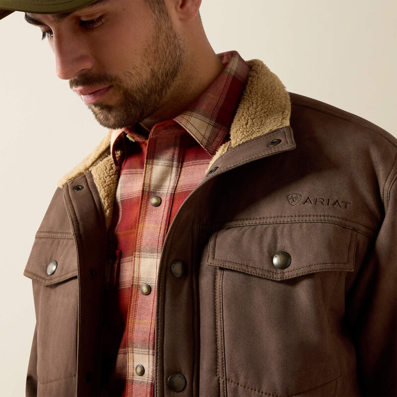 Ariat® Men's Vernon Sherpa 2.0 Jacket-Wren Faux Leather Print