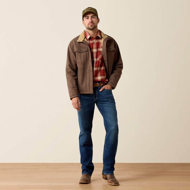 Ariat® Men's Vernon Sherpa 2.0 Jacket-Wren Faux Leather Print