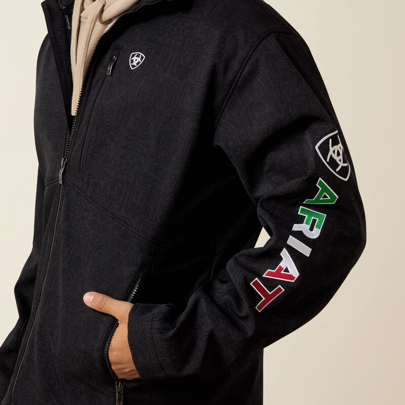 Ariat Men's Logo Softshell Jacket-Black/Mexico