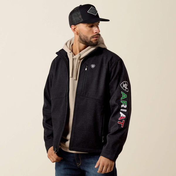Ariat Men's Logo Softshell Jacket-Black/Mexico
