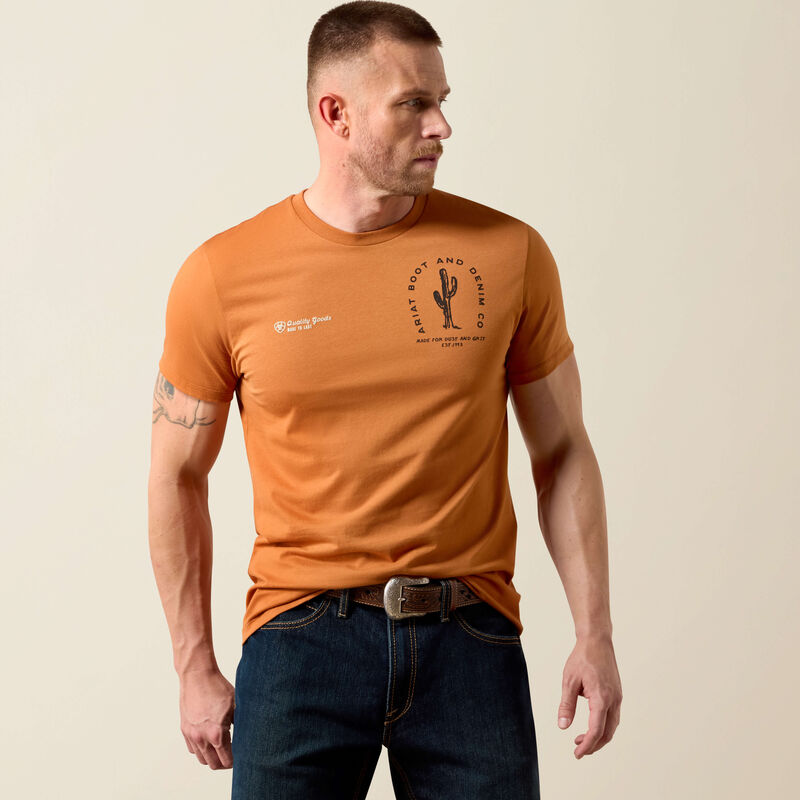 Men's Ariat Tobacco Tough T-Shirt-Adobe