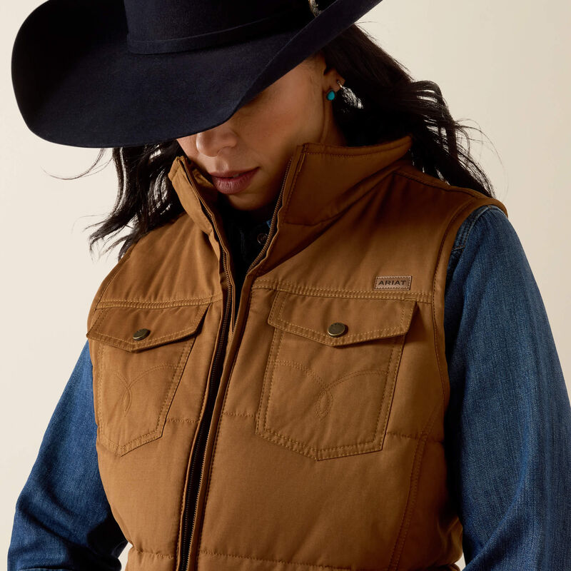 Women's Ariat Grizzly Quilted Vest-Dashund