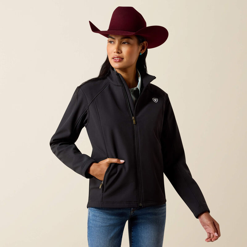 Ariat Women's Logo Softshell Jacket-Black/White