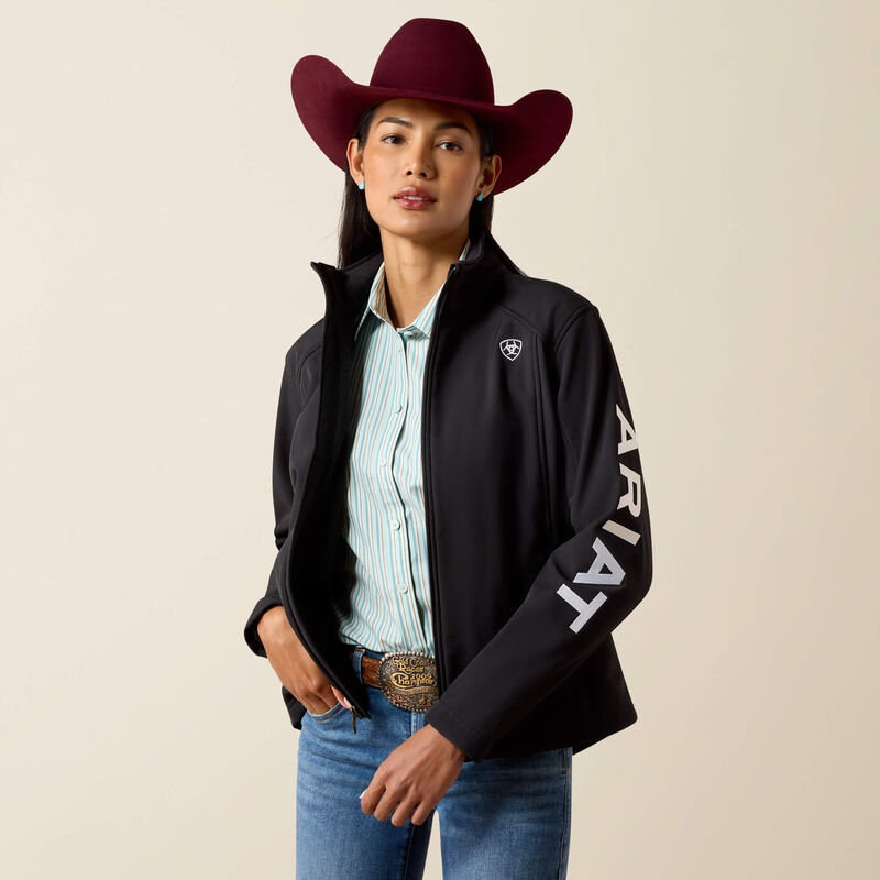 Ariat Women's Logo Softshell Jacket-Black/White