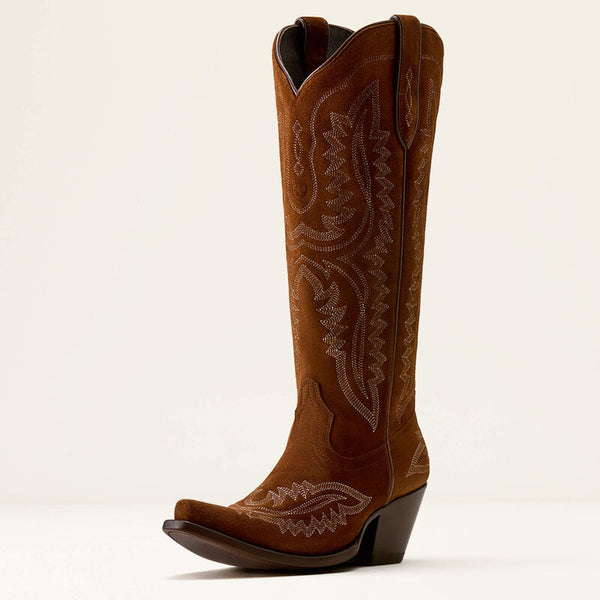 Ariat Women's Casanova X Toe Western Boot-Oiled Tan Suede