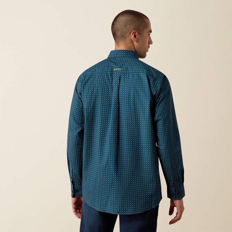 Men's Ariat Lovato Classic Fit Shirt-Majolica Blue Geo Print