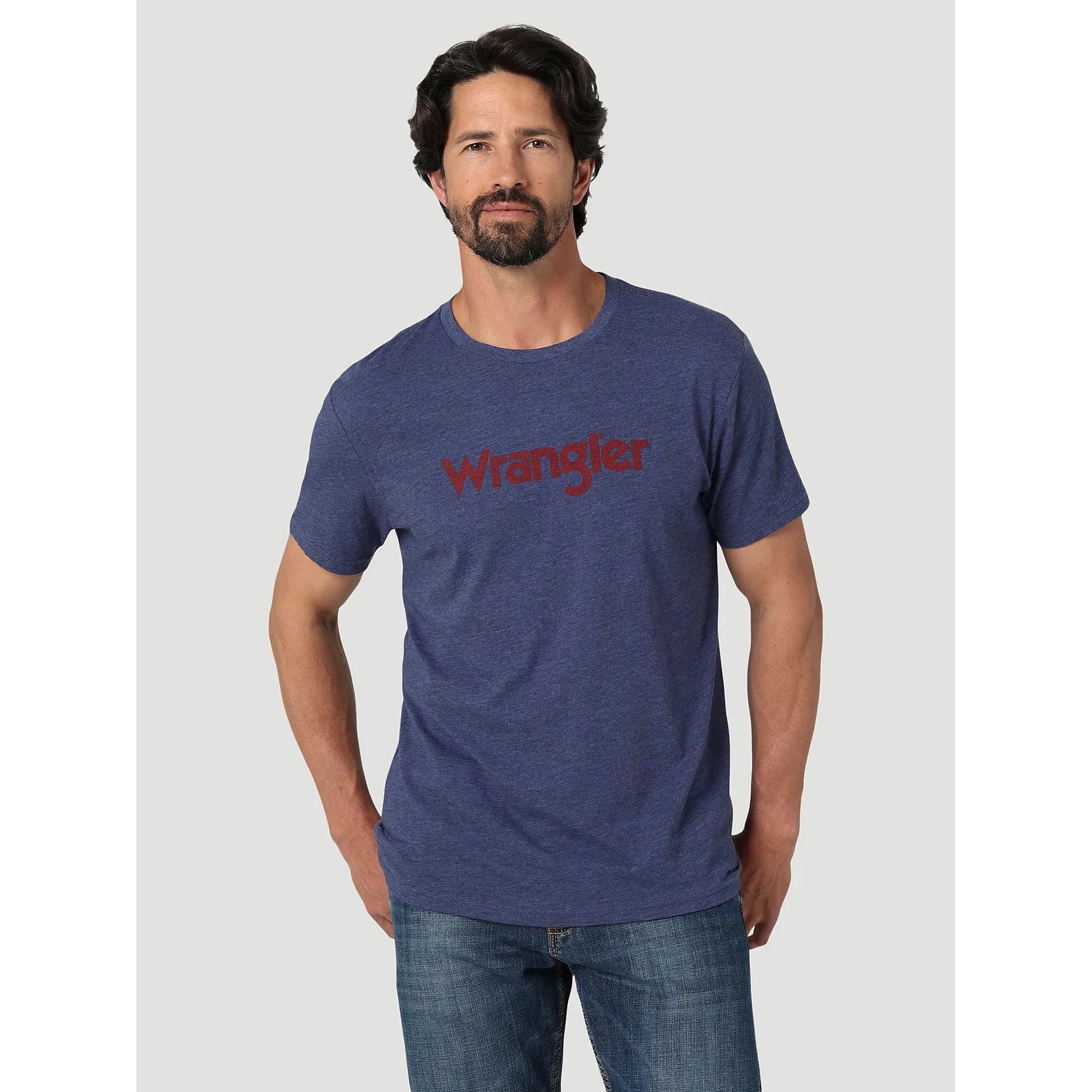 Men's Wrangler KABEL LOGO T-SHIRT IN DENIM HEATHER