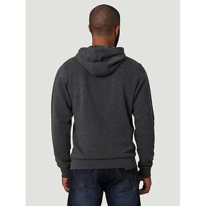 MEN'S WRANGLER CAMO LOGO HOODIE IN CAVIAR HEATHER